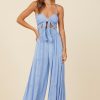 Women Surf Gypsy Bottoms | Washed Blue Washed Metallic Jumpsuit