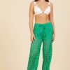 Women Surf Gypsy Bottoms | Seafoam Green Box Eyelet Pants