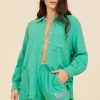 Women Surf Gypsy Tops | Apple Green St. Barth Jet Setter Gauze Shirt