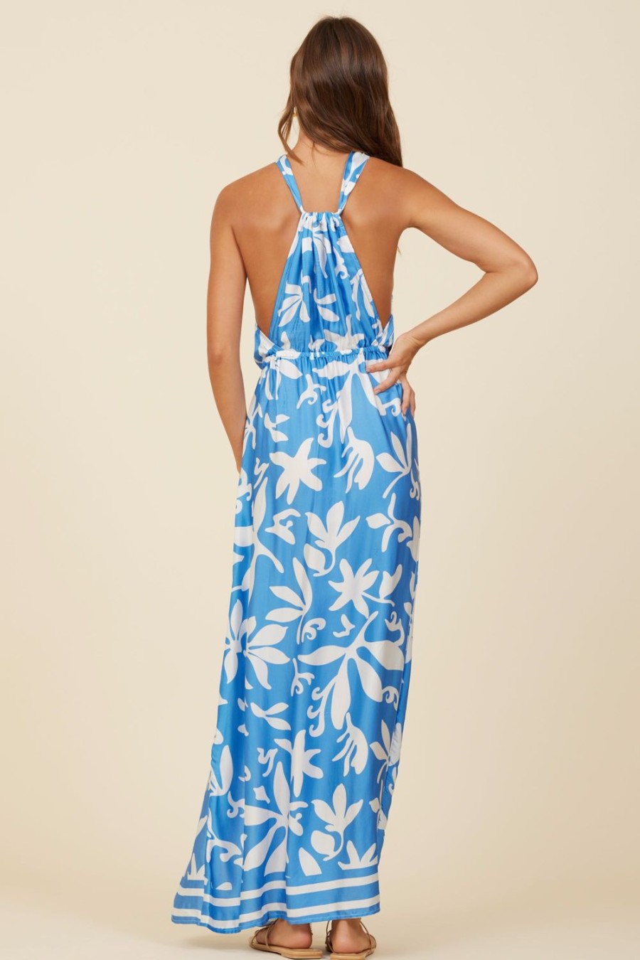 Women Surf Gypsy Bottoms | Summer Breeze Printed Satin Maxi Dress