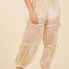 Women Surf Gypsy Bottoms | Ivory W/Soft Sand Mesh Ground Printed Pants