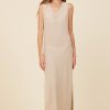 Women Surf Gypsy Bottoms | Beach Beige Crepe Knit Maxi Cover Up Dress