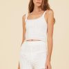 Women Surf Gypsy Tops | White Knit Cropped Tank