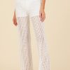 Women Surf Gypsy Bottoms | White Knit Wide Leg Pant