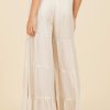 Women Surf Gypsy Bottoms | Ivory & Gold Metallic Stripe Pants