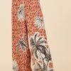 Women Surf Gypsy Bottoms | Oversized Palm Border Print Pant