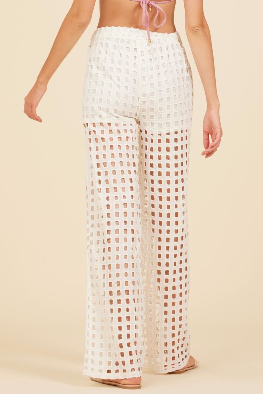 Women Surf Gypsy Bottoms | White Box Eyelet Pants