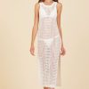 Women Surf Gypsy Bottoms | White Knit Side Slit Maxi Cover Up