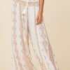 Women Surf Gypsy Bottoms | Caramel Island Tribal Print Rayon Crepe Pants