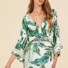 Women Surf Gypsy Tops | Rainforest Leaf Print Top