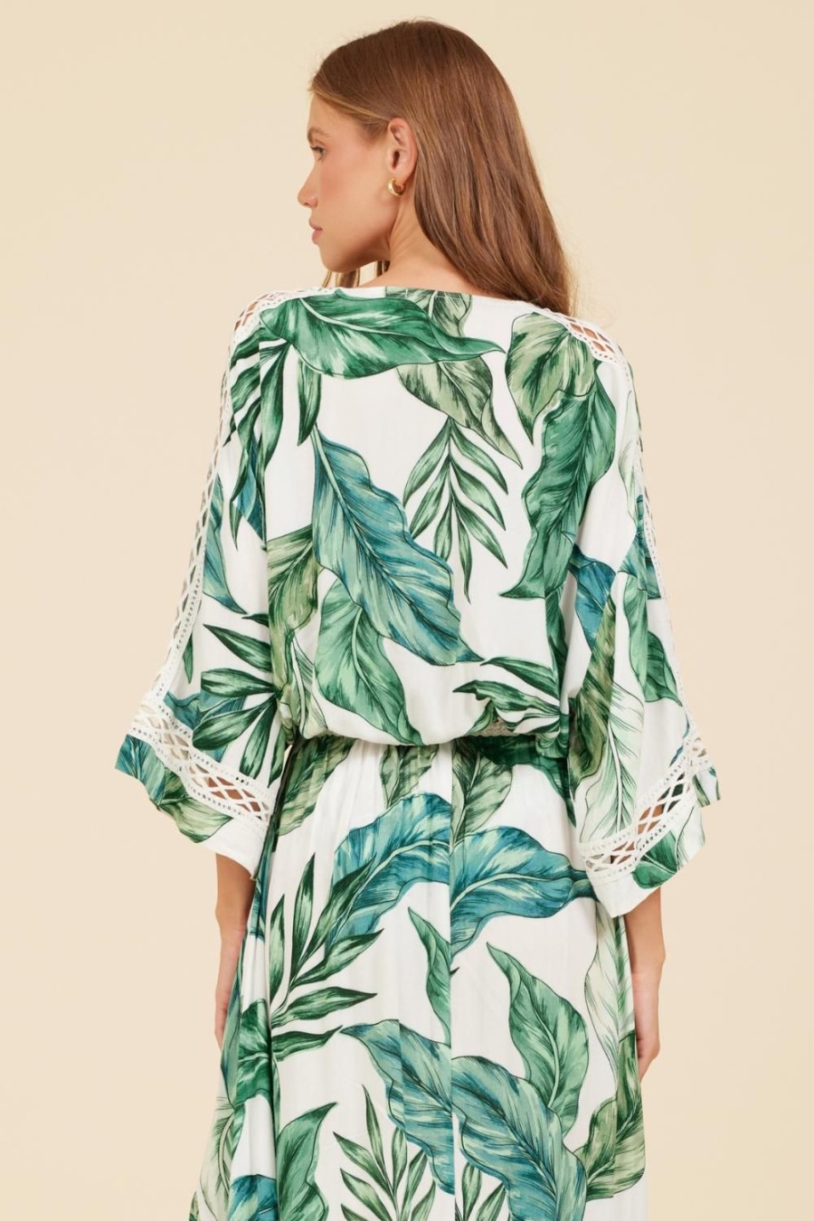 Women Surf Gypsy Tops | Rainforest Leaf Print Top