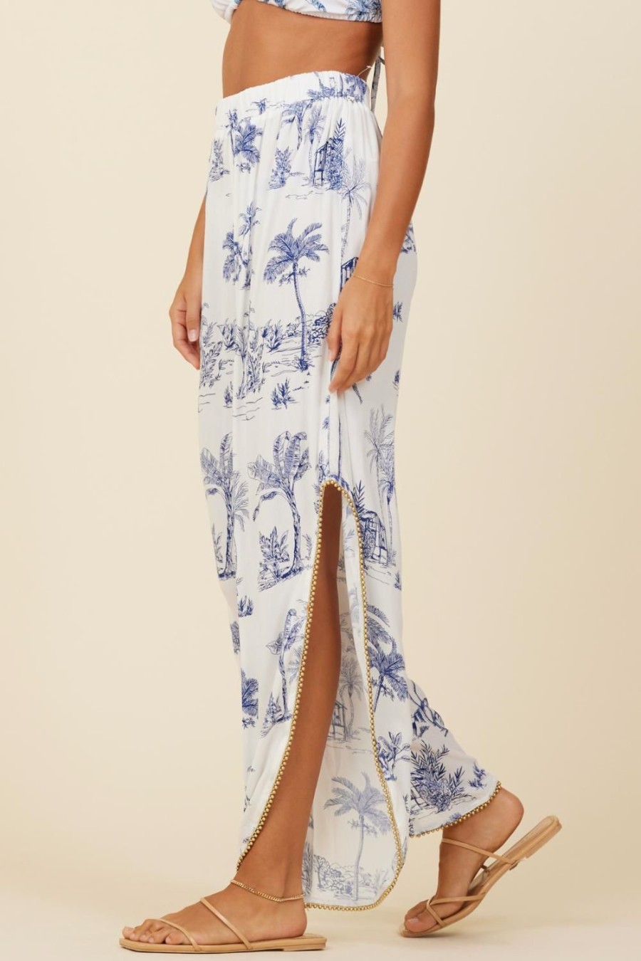 Women Surf Gypsy Bottoms | Island Landscape Print Pant